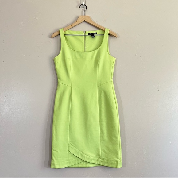 Kenneth Cole Dresses & Skirts - Kenneth Cole Neon Lime Green Sleeveless Tulip Hem Pencil Dress Women's Size 8